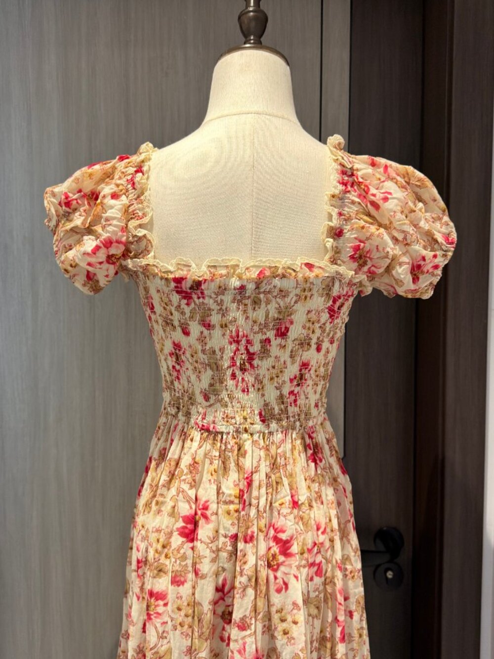 Doen Stanza lace-trimmed floral-print organic cotton-voile midi dress - Picture 7 of 10